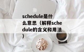 schedule是什么意思（解释schedule的含义和用法）