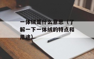 一体绒是什么意思（了解一下一体绒的特点和用途）