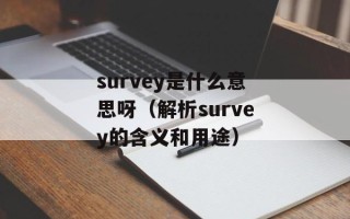 survey是什么意思呀（解析survey的含义和用途）